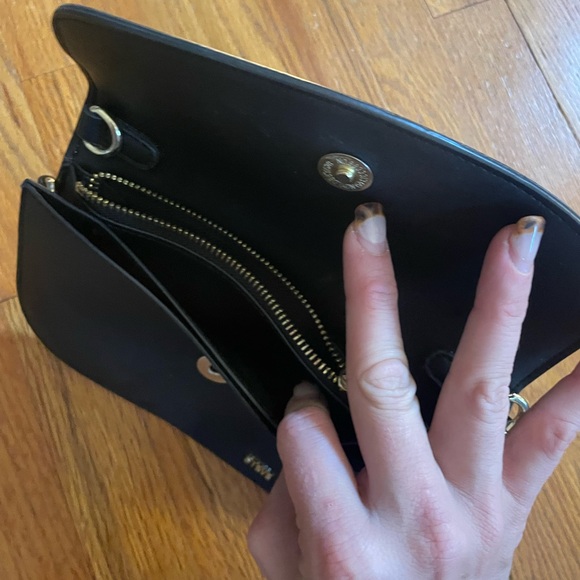 Steve Madden Black Leather Wallet Clutch Gold - Picture 4 of 4